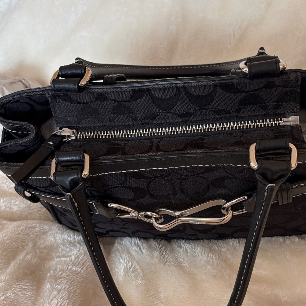 Coach Black Handbag with Silver Accents - Picture 6 of 10